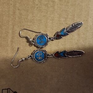Harley Davidson turquoise earrings
